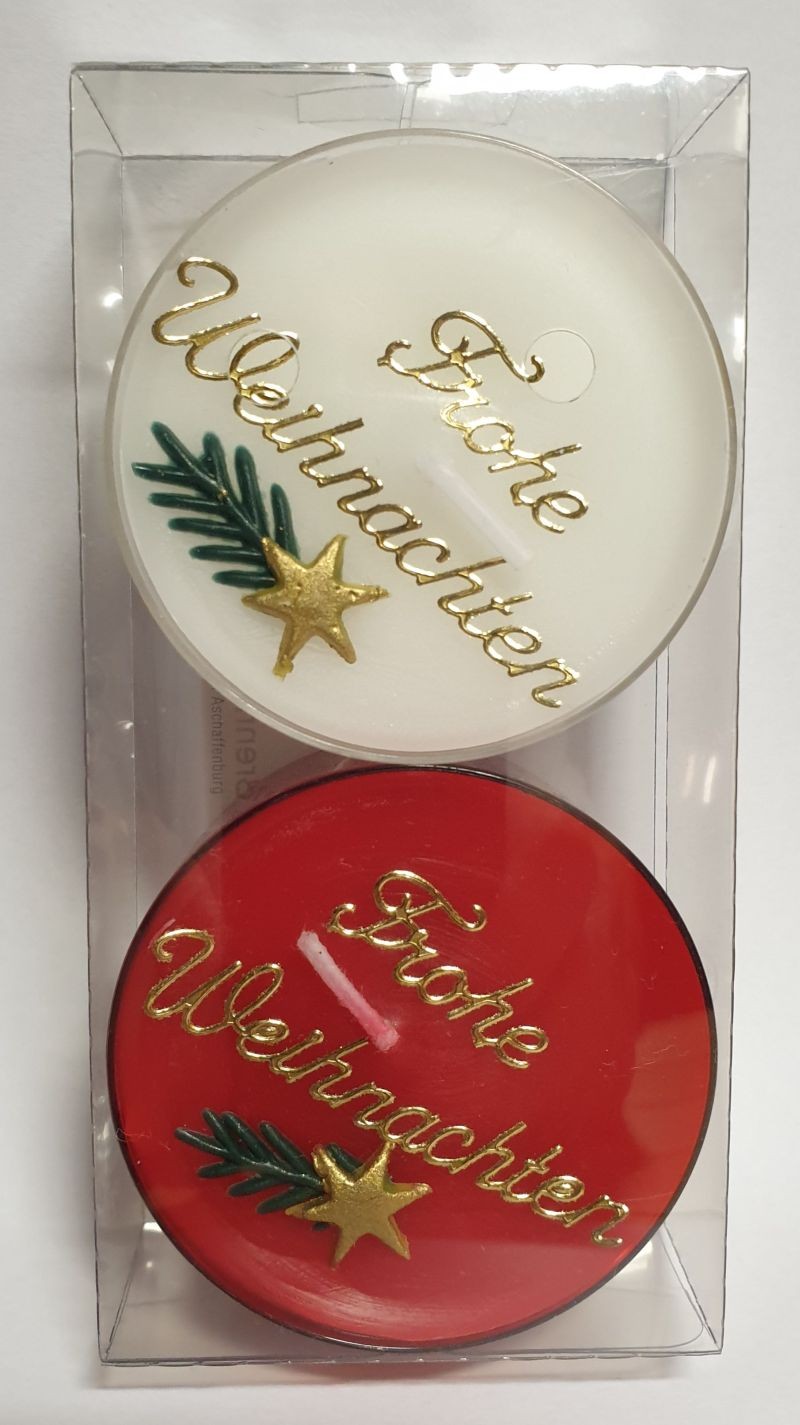 2 Maxilichte "Frohe Weihnachten"