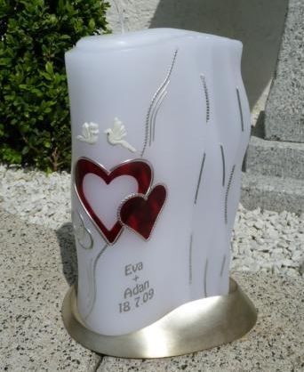 Hochzeitskerze Flügel handgegossen