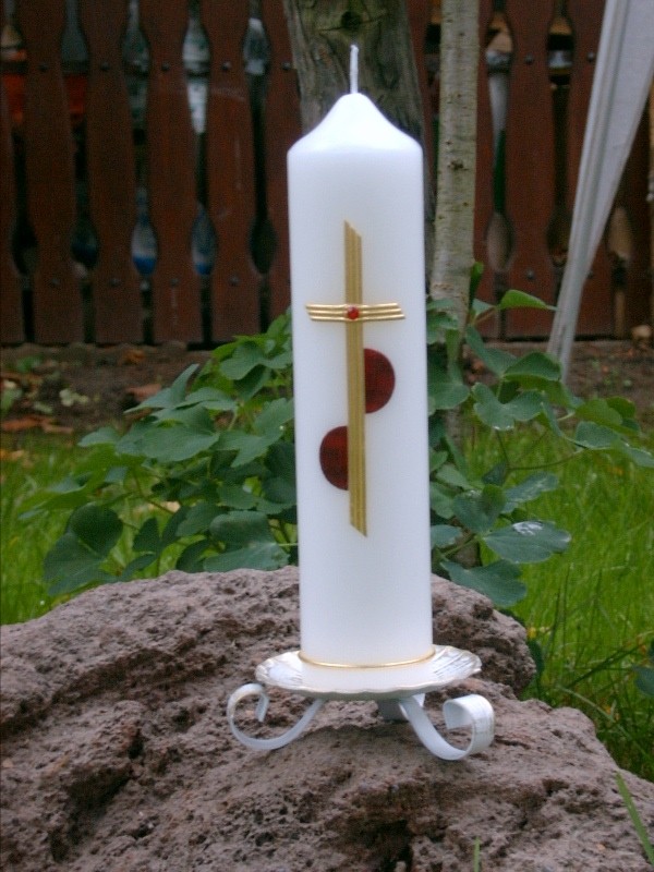 Taufkerze mit Kreuz